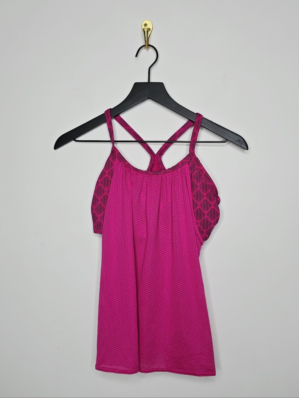 Augusta Sportswear Pink Layered Yoga Tank Size Medium